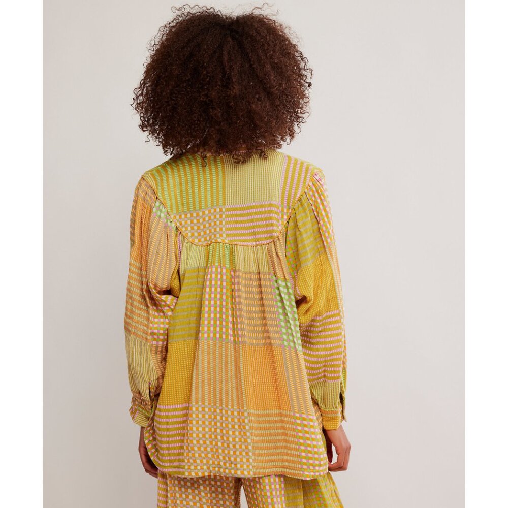 FREE PEOPLE Night After Night Sleep Shirt / Lemon Lime Combo - Picture 4 of 8